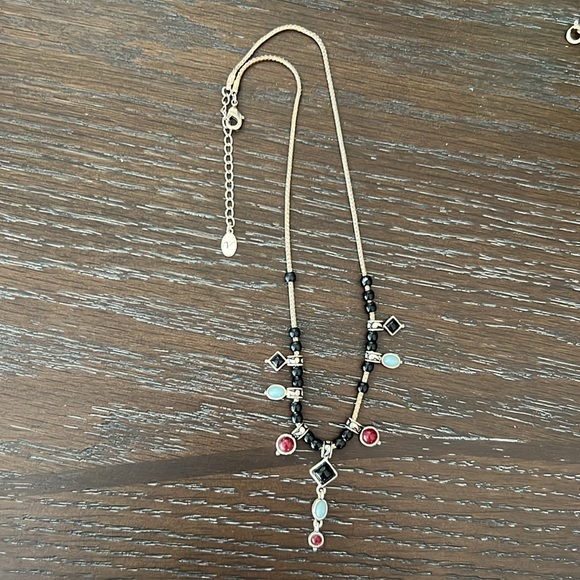 Laura Vann Bezel Set Stone Silver Tone Silver Red Black Blue Costume Jewelry - Picture 9 of 10